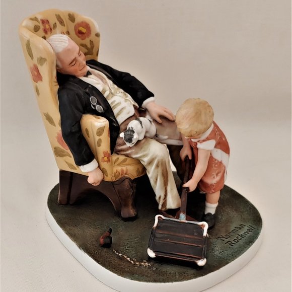 Norman Rockwell Grandpa's Guardian Sculpture No.2650  | Color: Multicolored | - Picture 2 of 6